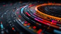 Big data visualization displaying abstract futuristic technology Royalty Free Stock Photo
