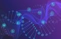 Big Data Visualization with DNA Helix and Medical Icons Royalty Free Stock Photo