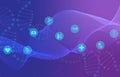 Big Data Visualization with DNA Helix and Medical Icons Royalty Free Stock Photo