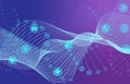 Big Data Visualization with DNA Helix and Medical Icons Royalty Free Stock Photo