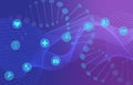 Big Data Visualization with DNA Helix and Medical Icons Royalty Free Stock Photo
