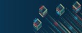 Big data visualization. A dynamic array of information. Data sorting process. Big data stream futuristic infographics. File Royalty Free Stock Photo