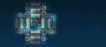 Big data visualization. A dynamic array of information. Data sorting process. Big data stream futuristic infographics. File Royalty Free Stock Photo
