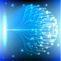 Big data visualization. Fractal element with lines and dots array. Big data connection complex. Royalty Free Stock Photo
