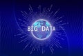 Big data visualization. Futuristic infographic with holographic planet earth and binary code. Information aesthetic