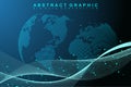 Big data visualization. Graphic abstract background communication. Perspective backdrop. Minimal array. Digital data Royalty Free Stock Photo