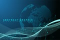 Big data visualization. Graphic abstract background communication. Perspective backdrop. Minimal array. Digital data Royalty Free Stock Photo
