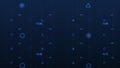 Big data visualization, grid data driven technology futuristic digital background Social network or business analytics