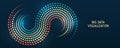 Big data visualization, Infinity sign. A dynamic array of information. Data sorting process. Big data stream futuristic