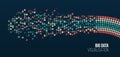 Big data visualization. Information analytics concept. Abstract stream information with circles array and binary code. Filtering Royalty Free Stock Photo