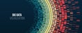 Big data visualization. Information analytics concept. Abstract stream information with circles array and binary code. Filtering Royalty Free Stock Photo