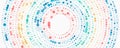 Big data visualization. Information analytics concept. Abstract stream information with circles array and binary code. Filtering Royalty Free Stock Photo
