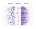 Big data visualization. Information analytics concept. Abstract stream information. Filtering machine algorithms. Sorting binary c