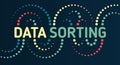 Big data visualization. Information analytics concept. Sorting data. Vector Waves technology background. Abstract stream Royalty Free Stock Photo