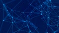 Big data visualization. Network connection structure with chaotic distribution of points and lines. 3D rendering Royalty Free Stock Photo