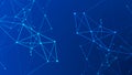 Big data visualization. Network connection structure with chaotic distribution of points and lines. 3D rendering Royalty Free Stock Photo