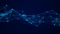 Big data visualization. Network connection structure with chaotic distribution of points and lines. 3D rendering Royalty Free Stock Photo