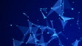 Big data visualization. Network connection structure with chaotic distribution of points and lines. 3D rendering Royalty Free Stock Photo