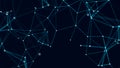 Big data visualization. Network connection structure with chaotic distribution of points and lines. 3D rendering Royalty Free Stock Photo