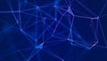 Big data visualization. Network connection structure with chaotic distribution of points and lines. 3D rendering Royalty Free Stock Photo