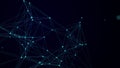 Big data visualization. Network connection structure with chaotic distribution of points and lines. 3D rendering Royalty Free Stock Photo