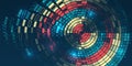 Big data visualization. Processing of data arrays, sorting. Filtering machine algorithms. Data stream in the form of an array of Royalty Free Stock Photo