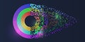 Big data visualization. Processing of data arrays, sorting. Filtering machine algorithms. Data stream in the form of an array of Royalty Free Stock Photo