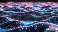 This big data visualization shows abstract streams of information, ball arrays, and binary code. It filters machine Royalty Free Stock Photo