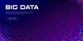 Big data visualization. Big Data tunnel stream of vivid particles with copy space. Binary code structure. Abstract Royalty Free Stock Photo