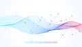 Big data visualization. Wave flow background. Graphic abstract background communication. Perspective backdrop
