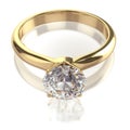 Big diamond golden ring Royalty Free Stock Photo
