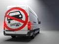 Diesel driving ban sign on transporter with german text