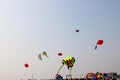 Big and different type of kite flying in sky