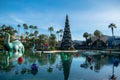 Big dinosaur , Christmas tree and holidays decorations in Echo Lake at Hollywood Studios 25