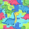 big dinosaurs seamless pattern Royalty Free Stock Photo