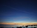 Big Dipper constellation stars observing over sea