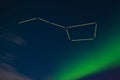 Big Dipper and northern lights display Royalty Free Stock Photo