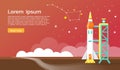 The big dipper and space shuttle illustration. design Royalty Free Stock Photo
