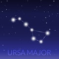 Big dipper or ursa major great bear constellation. Starry sky with constellation Royalty Free Stock Photo