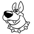 Big dog head emblem animal character cartoon coloring page