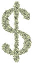 Big dollar sign made of dollars as a symbol of profit Royalty Free Stock Photo