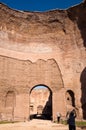 BIg Dome ruins with turists at Caracalla springs - Rome