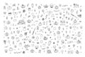 Big Doodle Halloween, Day of the Dead set Royalty Free Stock Photo