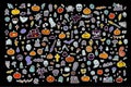 Big Doodle Halloween, Day of the Dead sticker set Royalty Free Stock Photo