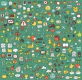 Big doodled web and mobile icons collection