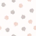 Big Dots Seamless Pattern. Sketchy Hand Drawn graphic print. Pink and grey dots. Grungy painted ornament. Wallpaper