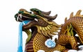 Big dragon statue head on isolated background, Supanburi , Thailand Royalty Free Stock Photo