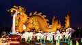 Big dragon statue at night , Supanburi , Thailand Royalty Free Stock Photo