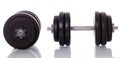 Big dumbells over white background Royalty Free Stock Photo