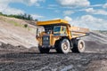 Big dump truck is mining machinery, or mining equipment to trans